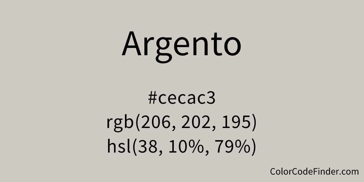 Argento Color Code Is Cecac3