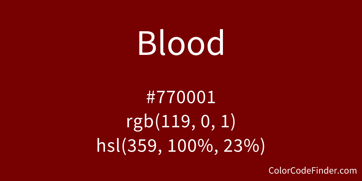 Blood Red information, Hsl, Rgb