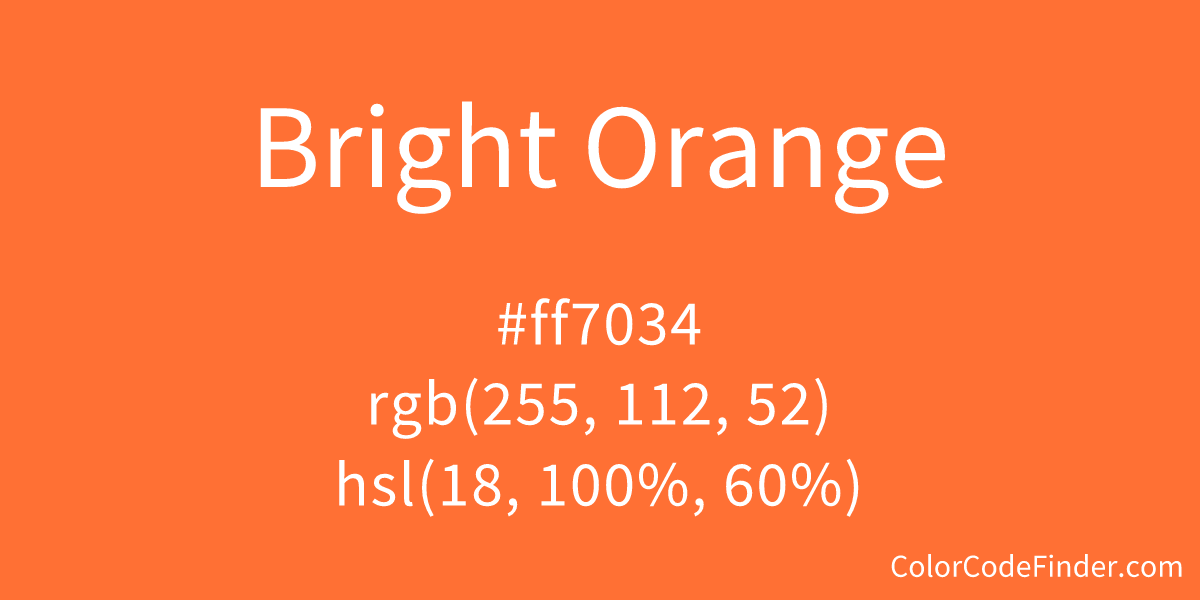 Bright Orange information, Hsl, Rgb