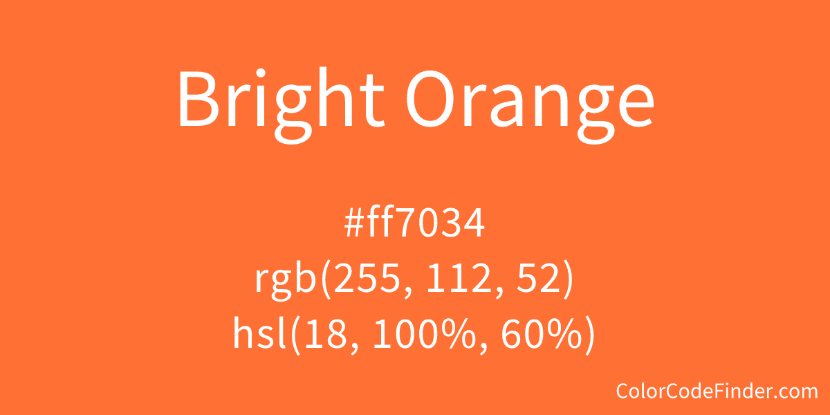 Bright Orange information, Hsl, Rgb