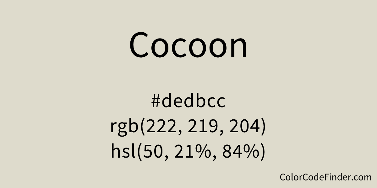 Cocoon Color Code is dedbcc