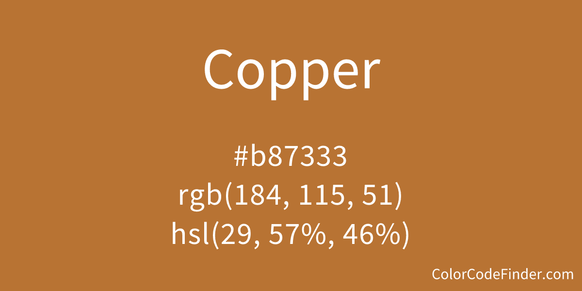 Copper Color Code Is B87333