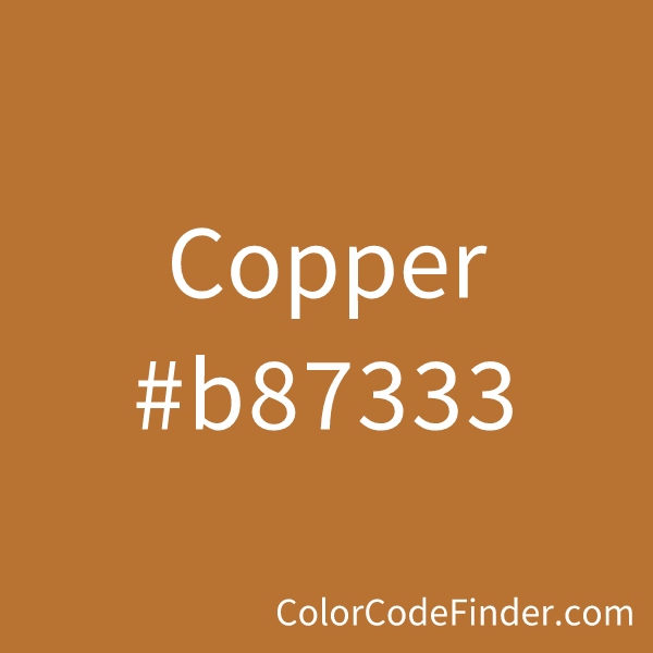 Copper Color Code is #b87333