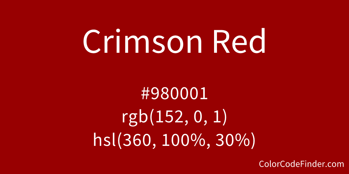 Crimson Red Color Code is #980001