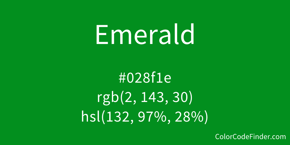 emerald-color-code-is-028f1e