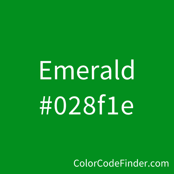 Emerald Color Code is #028f1e