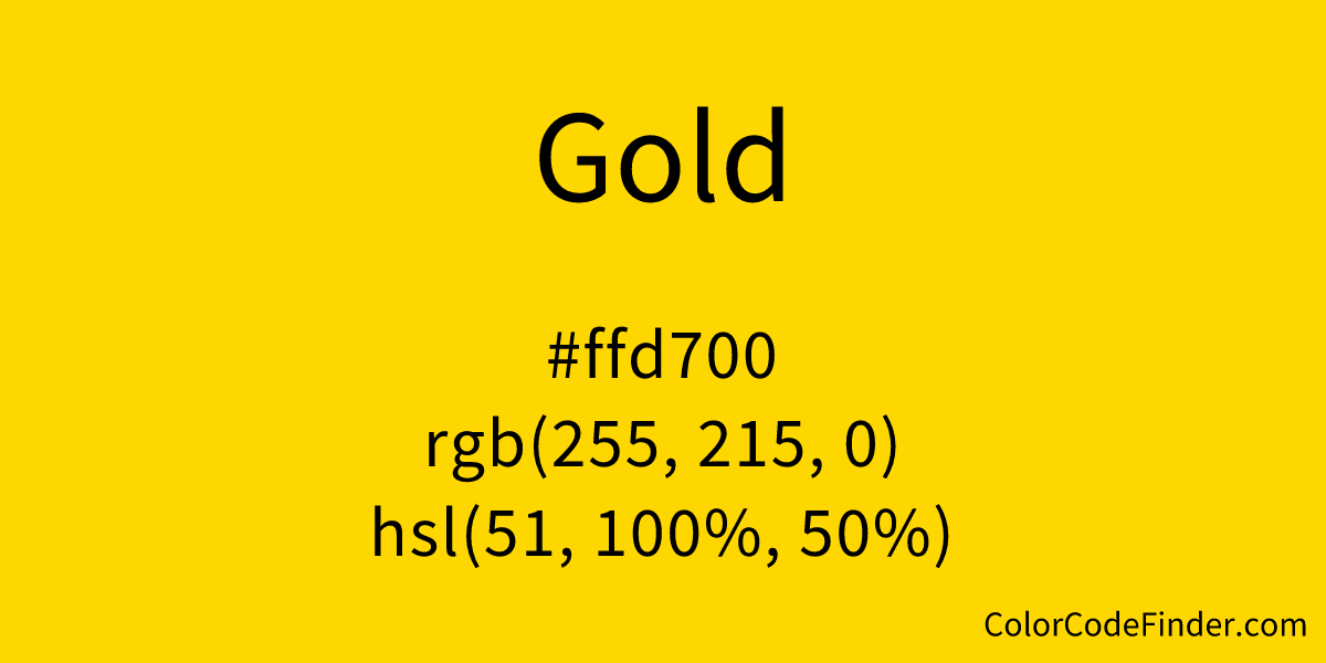 Gold Color Code is #ffd700