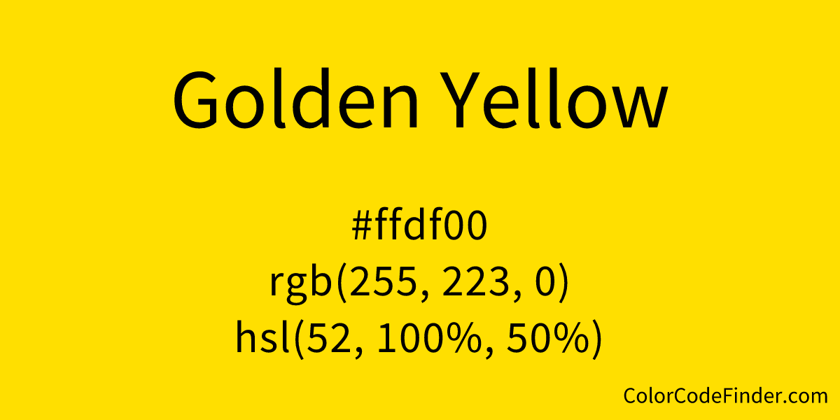 Golden Yellow Color Code is ffdf00