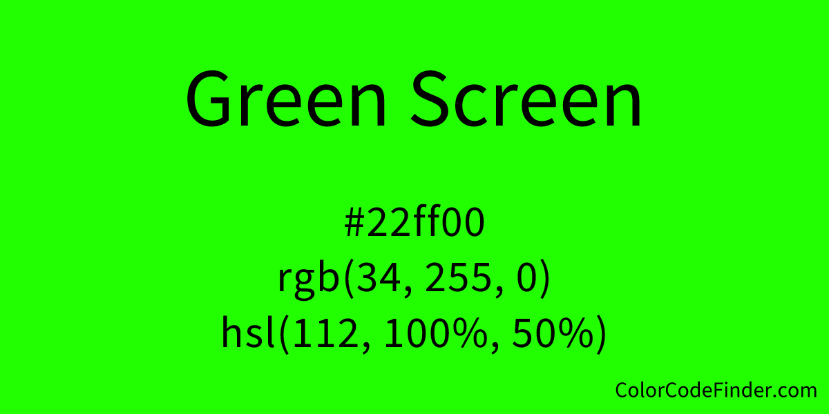 colour code green screen