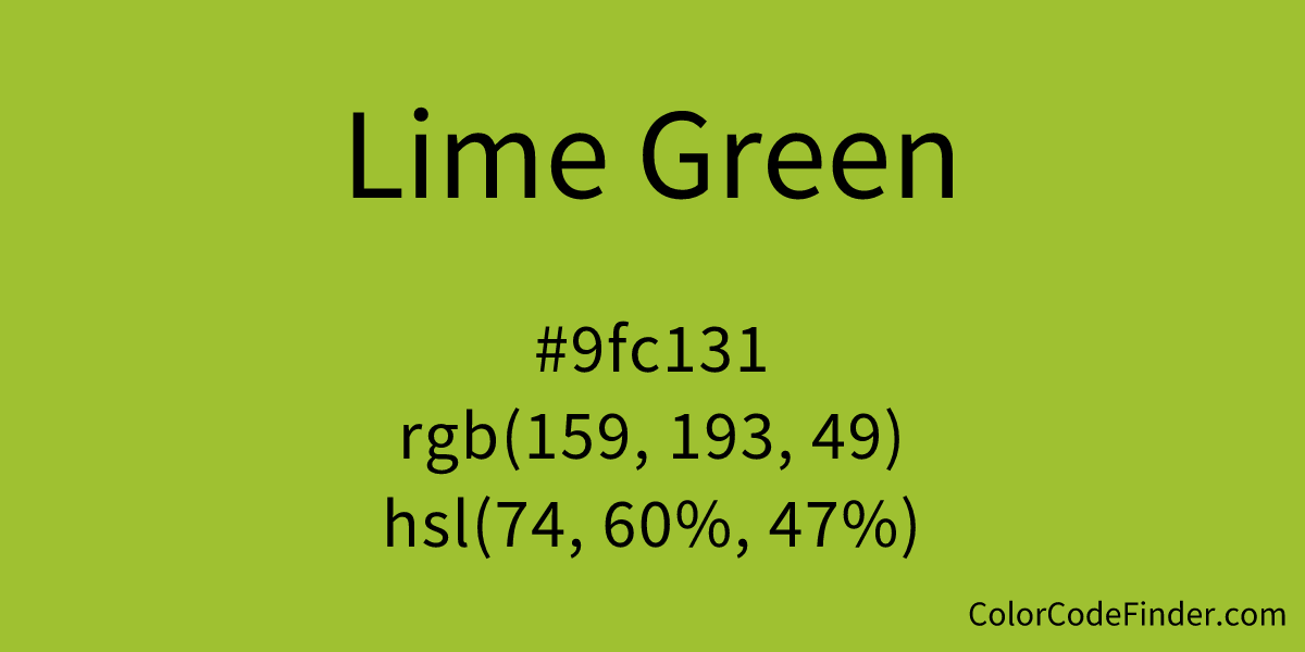 About Lime Green - Color codes, similar colors and paints