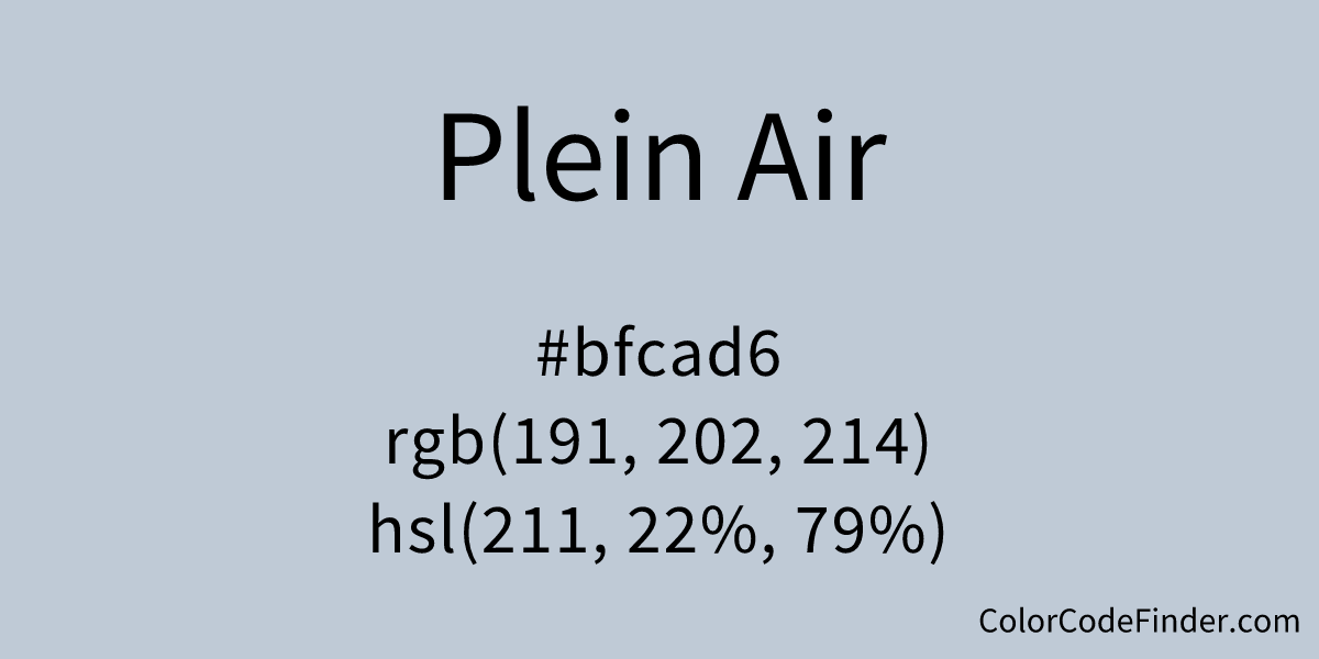 Plein Air Color Code is #bfcad6