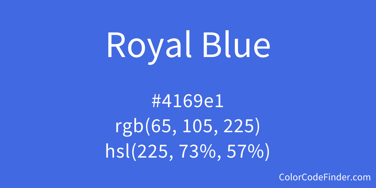 Royal Blue information, Hsl, Rgb