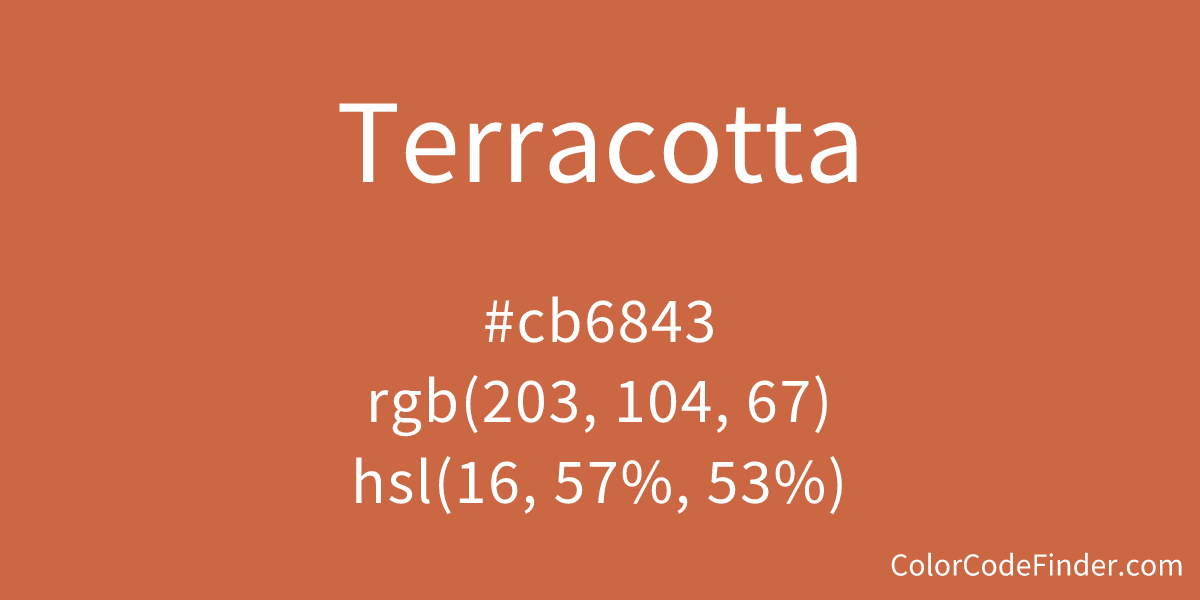 Terracotta Color Code is #cb6843